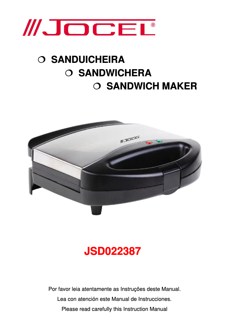 Page n°1 - Manuel utilisateur Jocel JSD022387