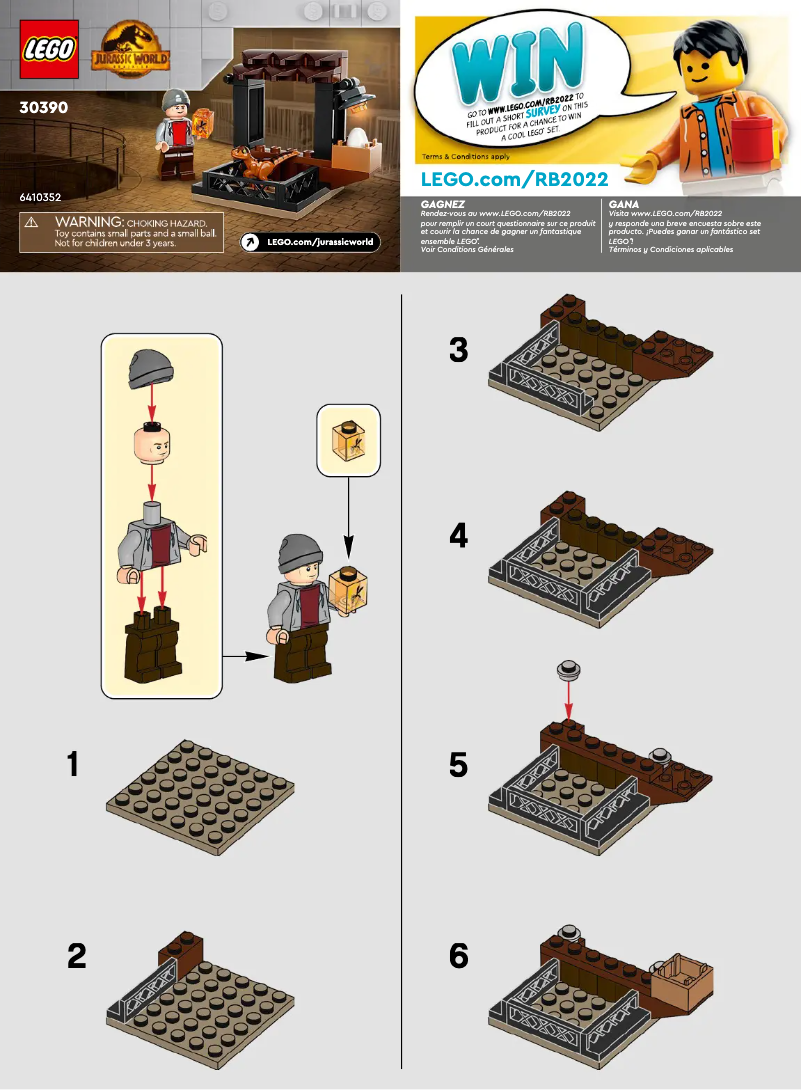 Page 1 de la notice Manuel utilisateur Lego Jurassic World 30390
