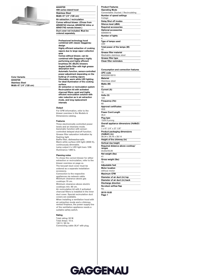 Image de la première page du manuel de l'appareil AI442720