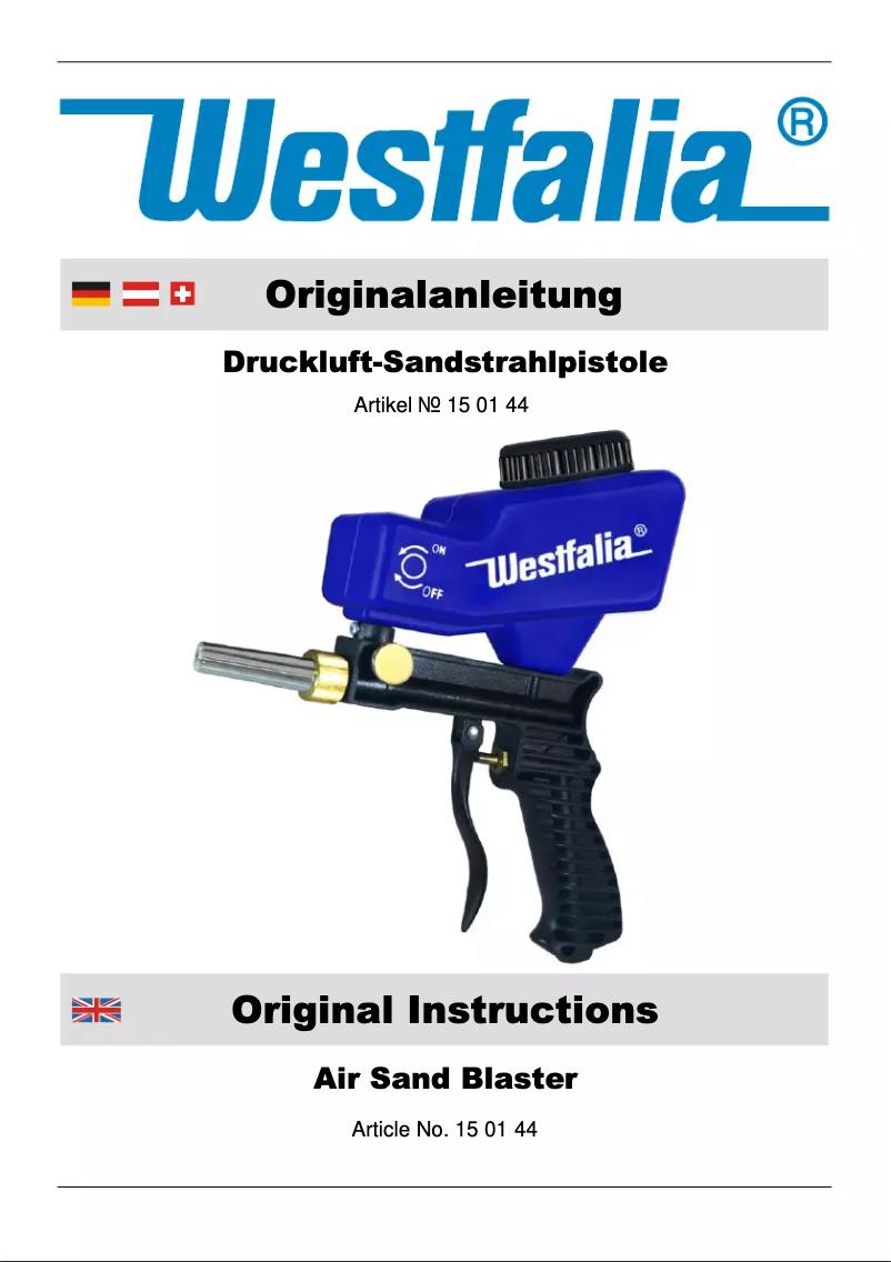 Page 1 de la notice Manuel utilisateur Westfalia 150144