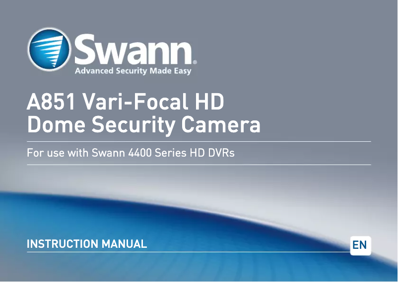 Page 1 de la notice Manuel utilisateur Swann PRO-A851V