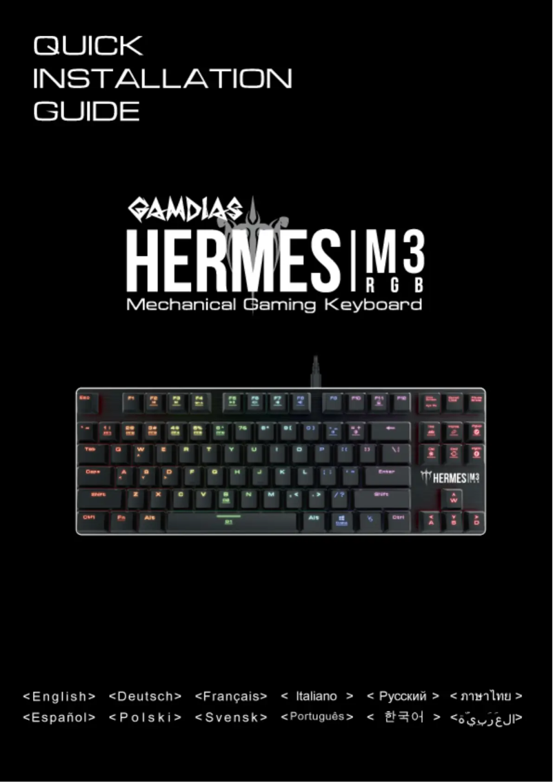 Page 1 de la notice Manuel utilisateur Gamdias Hermes M3