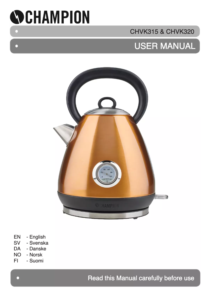 Page 1 de la notice Manuel utilisateur Champion CHVK320