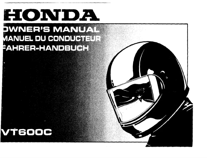 Page n°1 - Manuel utilisateur Honda VT600C (1991)
