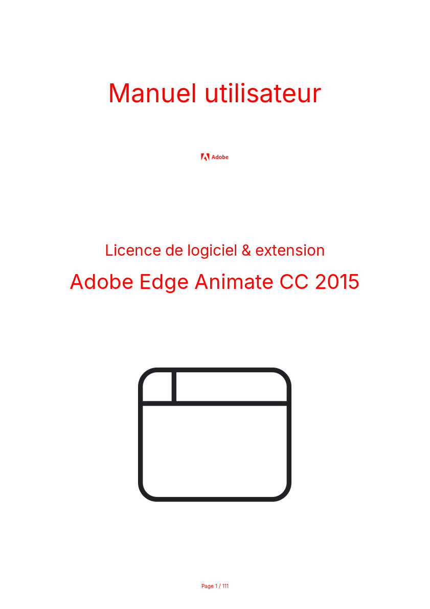 Page 1 de la notice Manuel utilisateur Adobe Edge Animate CC 2015