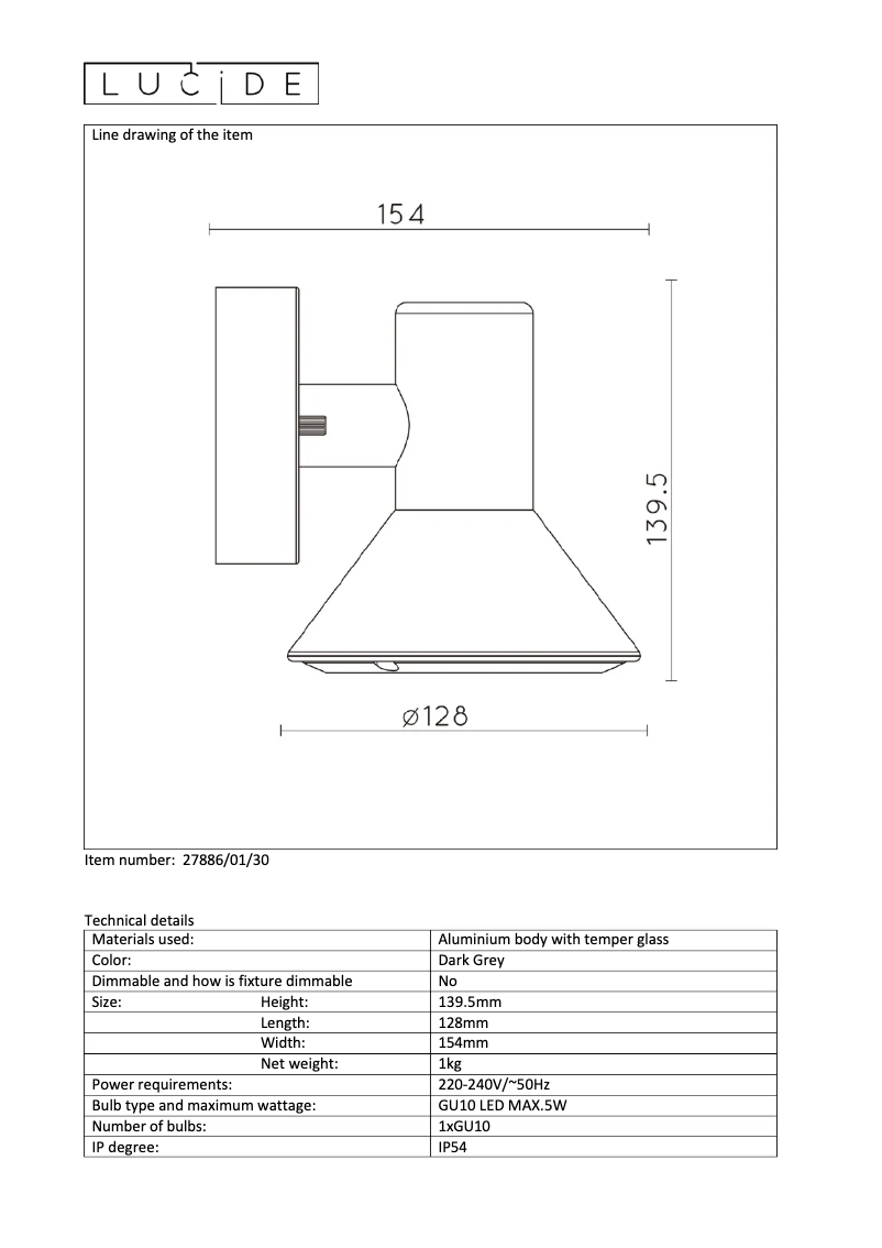 Page 1 de la notice Manuel utilisateur Lucide Nando 27886/01/30
