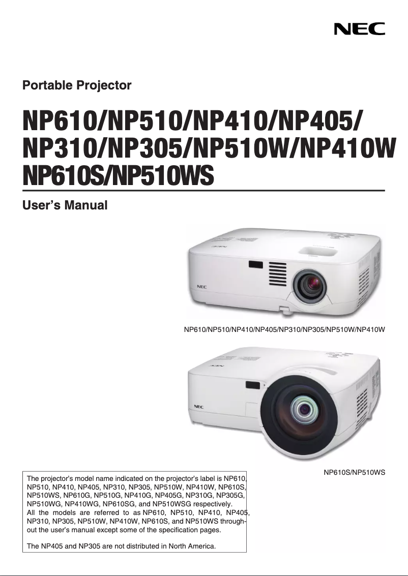 Image de la première page du manuel de l'appareil NP510