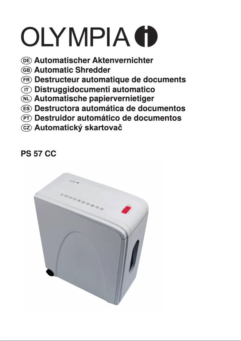 Page n°1 - Manuel utilisateur Olympia PS 57 CC