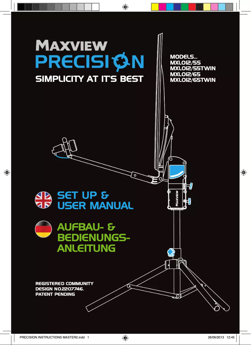 Página 1 del manual Manual de usuario Maxview Precision MXL012-55TWIN