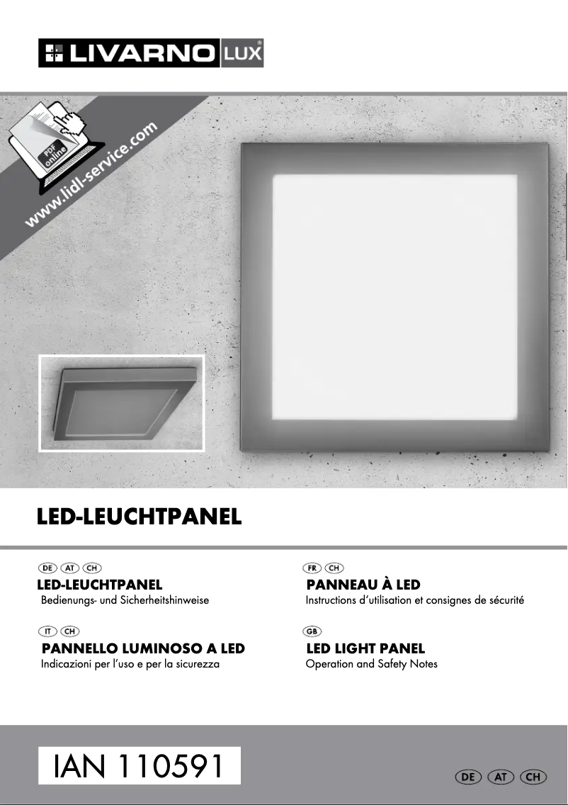 Page n°1 - Manuel utilisateur Livarno Lux IAN 110591