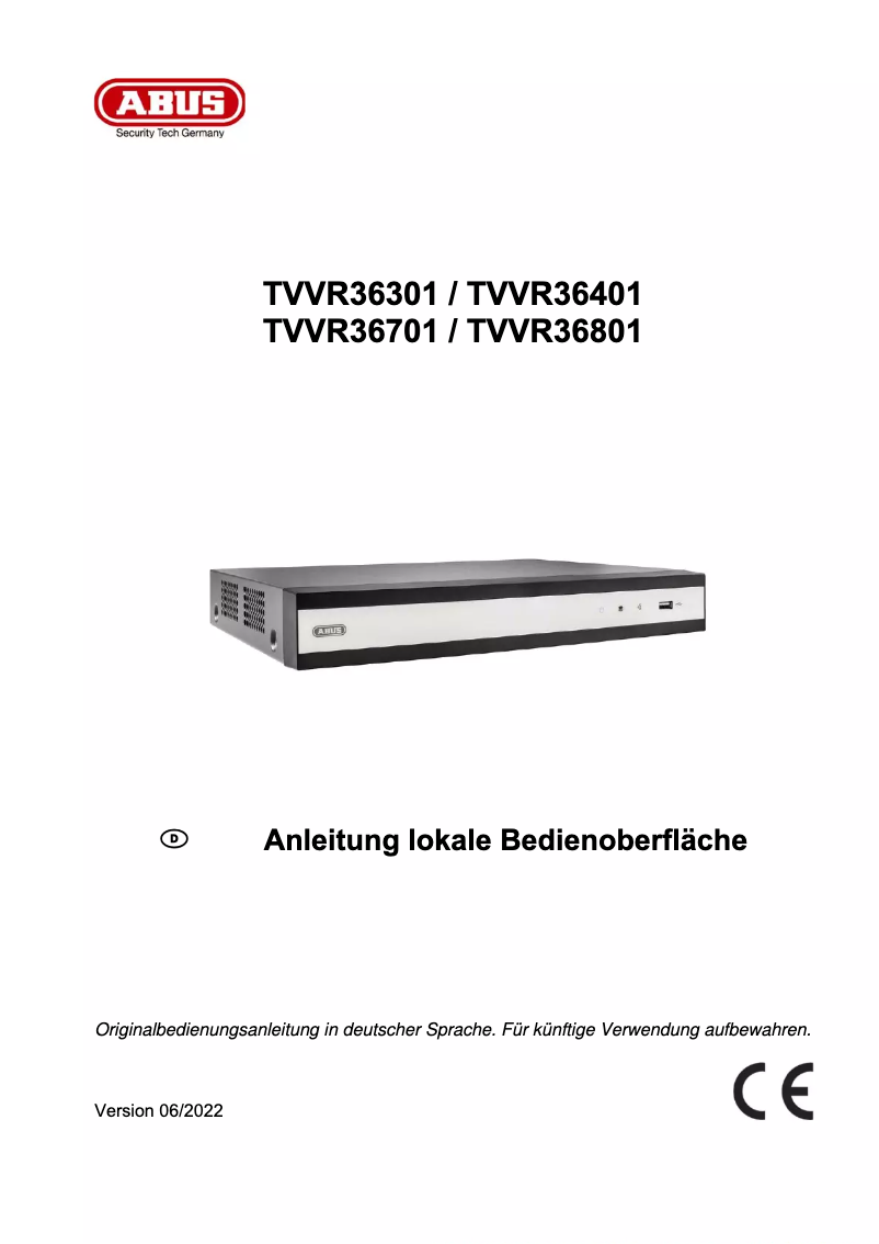 Image de la première page du manuel de l'appareil TVVR36401