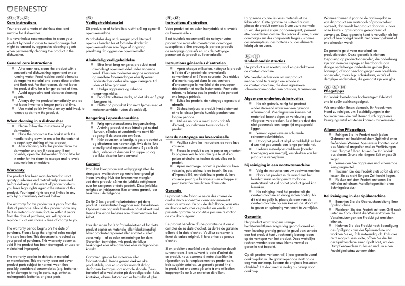 Page n°1 - Manuel utilisateur Ernesto HG02499