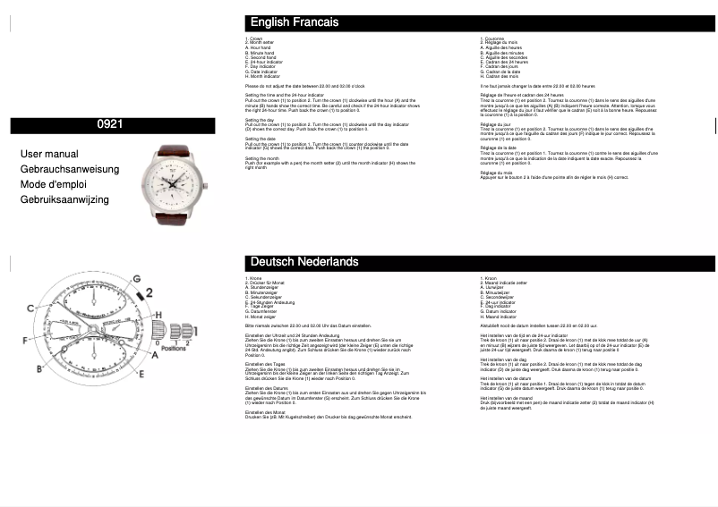 Page 1 de la notice Manuel utilisateur Davis 0921