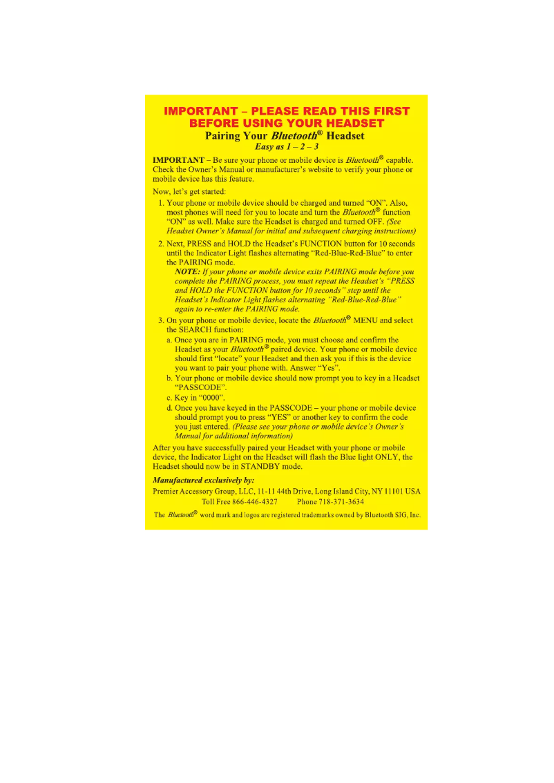 Page 1 de la notice Manuel utilisateur PowerCam MT-BT11