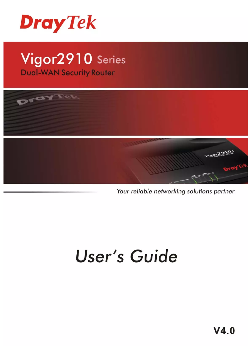 Page n°1 - Manuel utilisateur Draytek Vigor 2910V