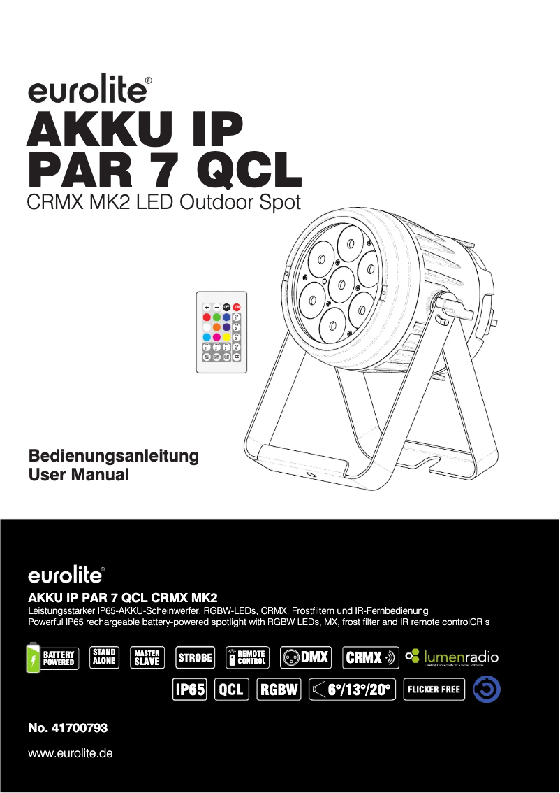 Image de la première page du manuel de l'appareil AKKU IP PAR 7 QCL