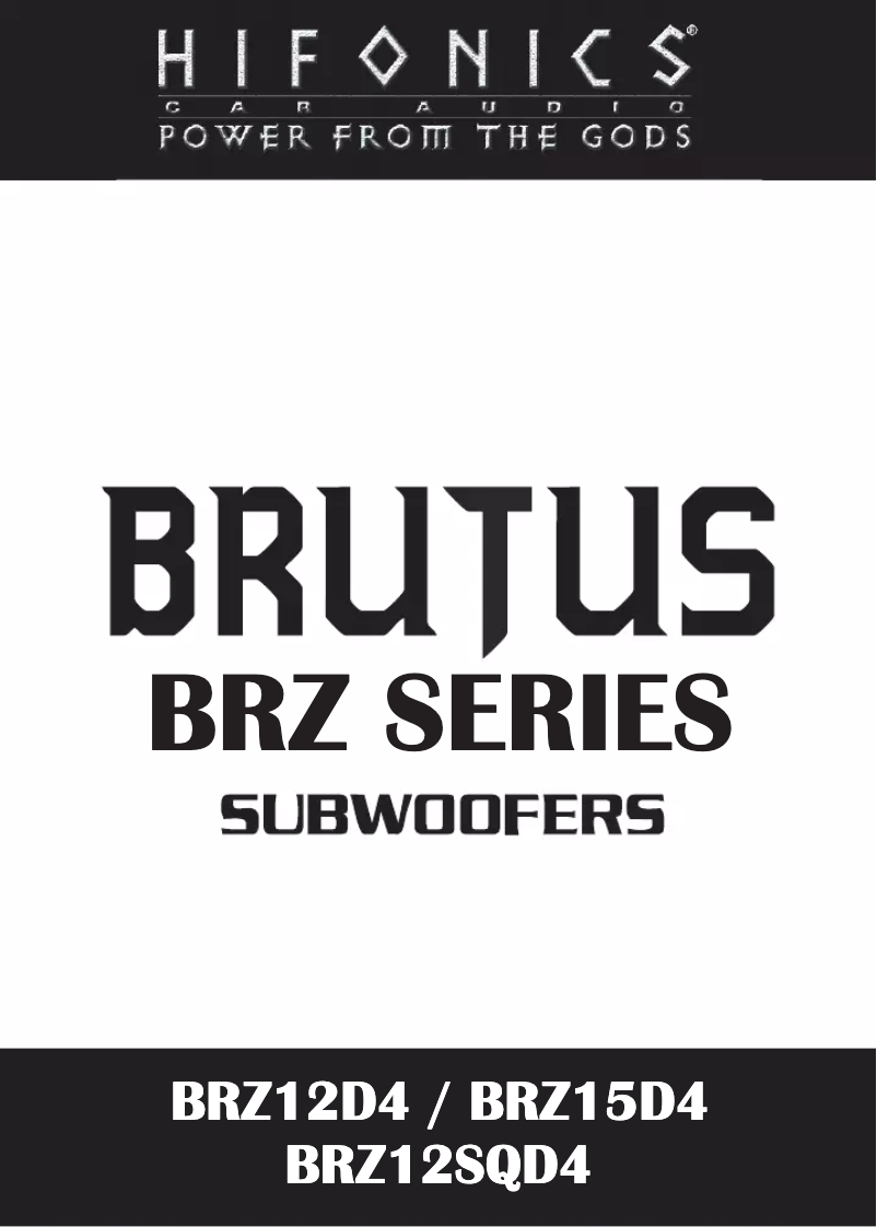 Page 1 de la notice Manuel utilisateur Hifonics Brutus BRZ15D4
