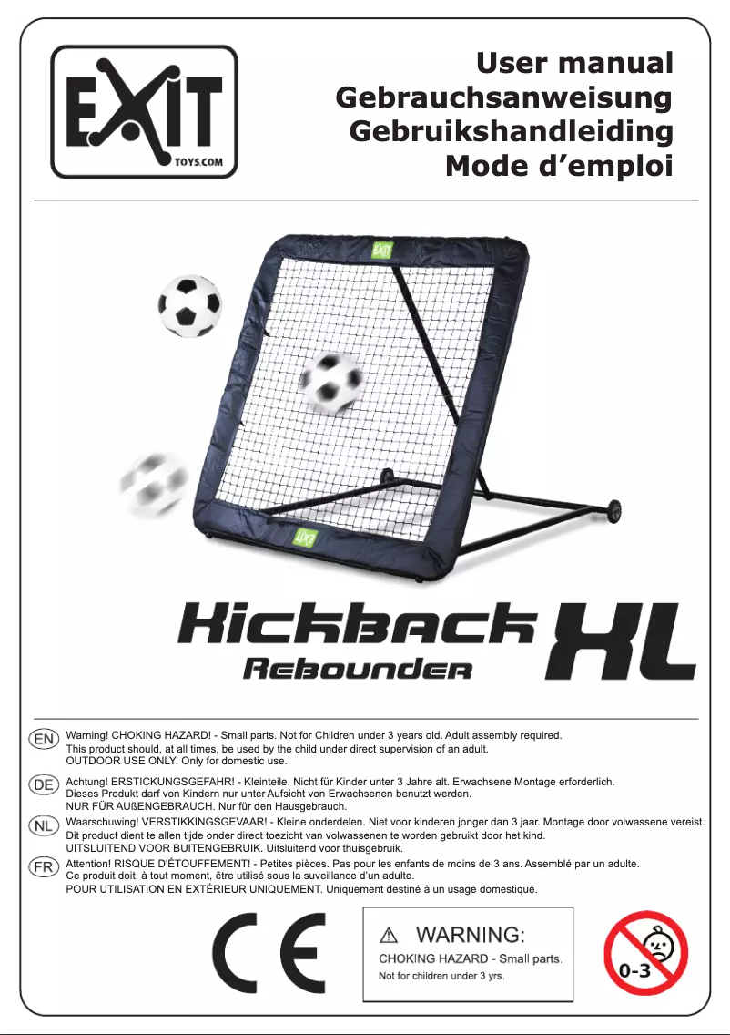 Image de la première page du manuel de l'appareil Kickback Rebounder XL