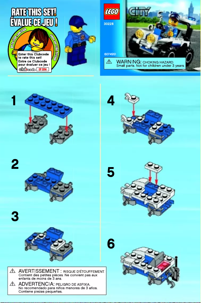 Page 1 de la notice Manuel utilisateur Lego Police ATV 30228