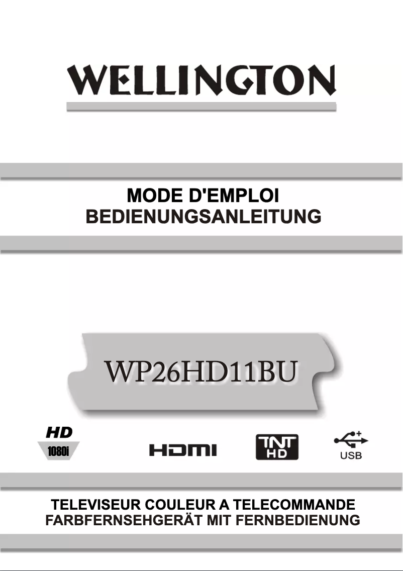 Page 1 de la notice Manuel utilisateur Wellington WP26HD11BU