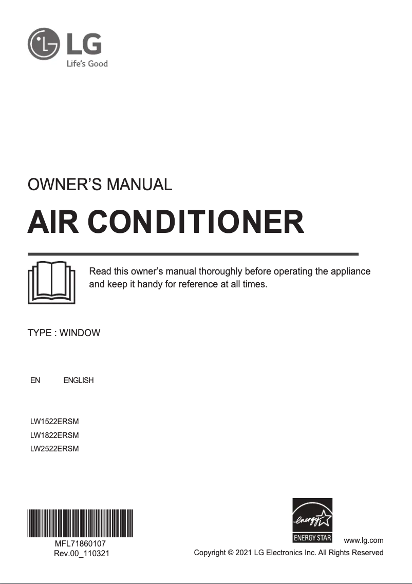 Page 1 de la notice Manuel utilisateur LG LW2522ERSM
