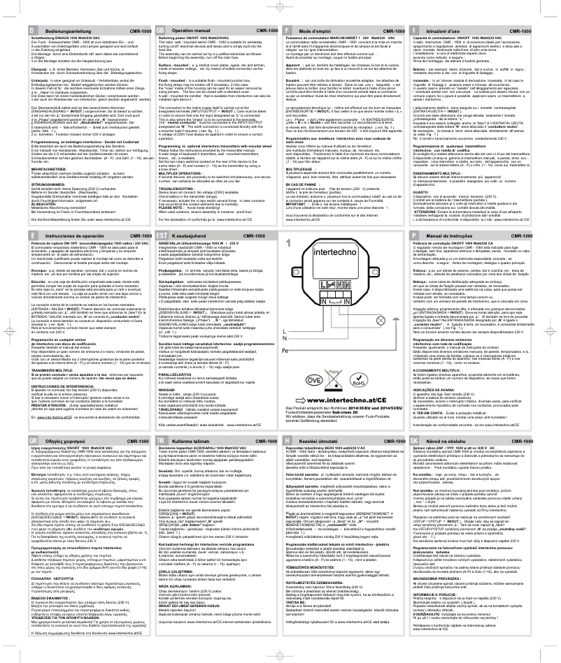 Image de la première page du manuel de l'appareil CMR-1000