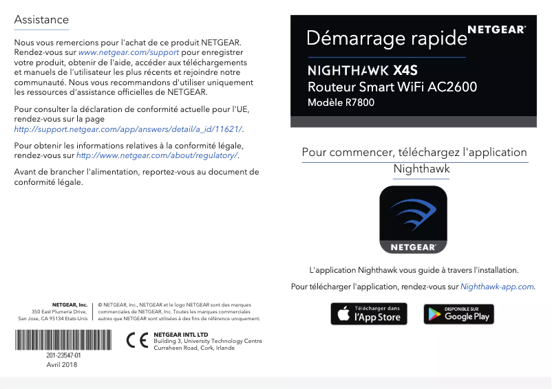 Page n°1 - Guide d'installation Netgear Nighthawk X4S R7800