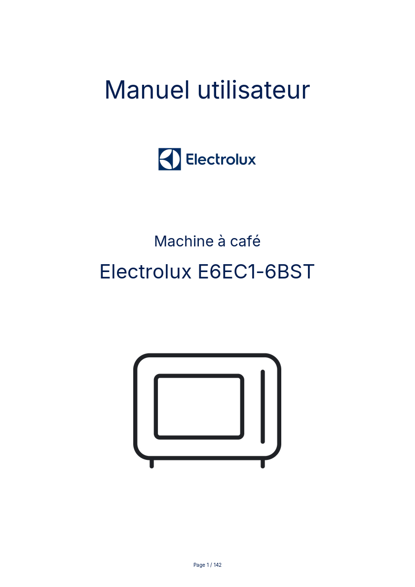 Page n°1 - Manuel utilisateur Electrolux E6EC1-6BST