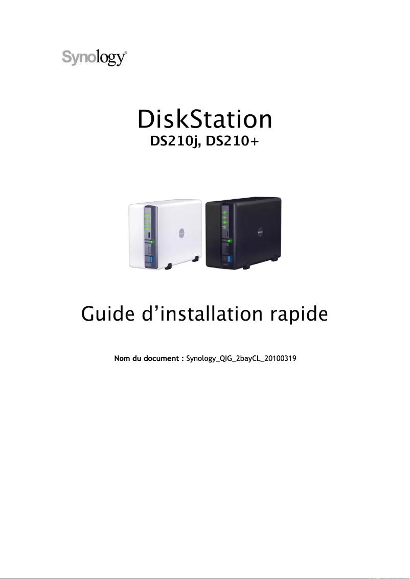 Imagen de la primera página del manual del dispositivo DiskStation DS210j