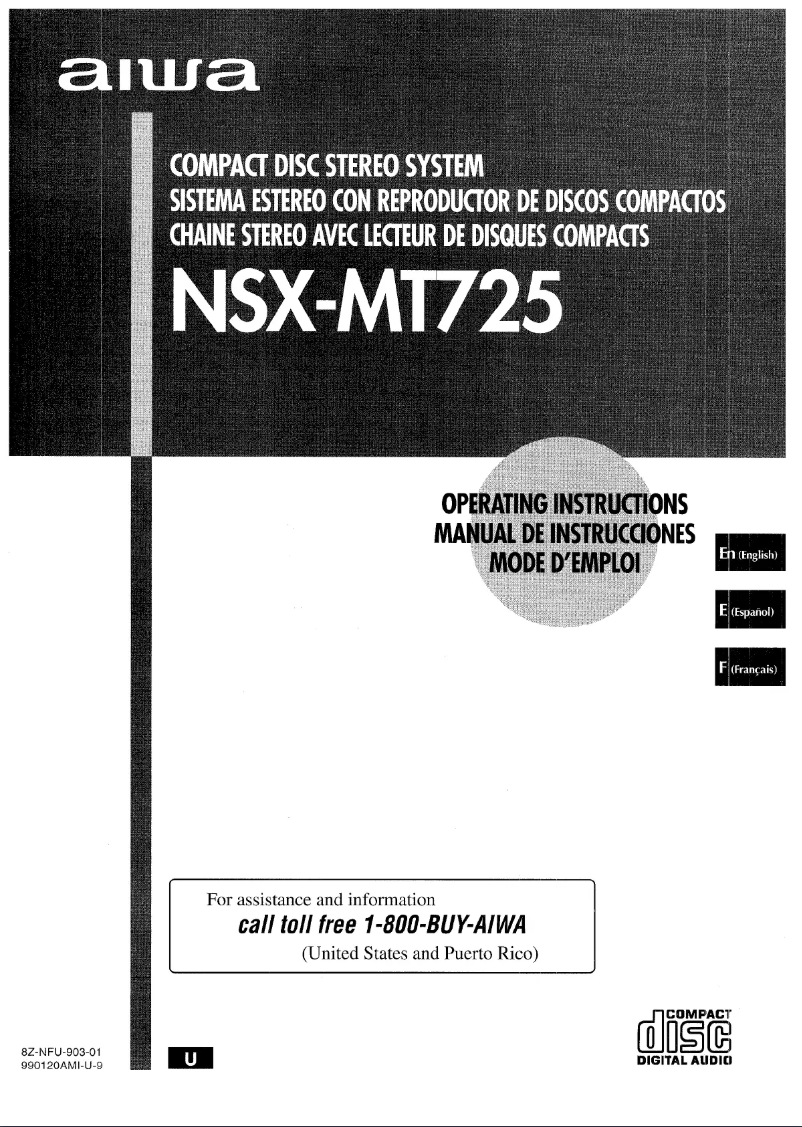 First page image of the manual for NSX-MT725