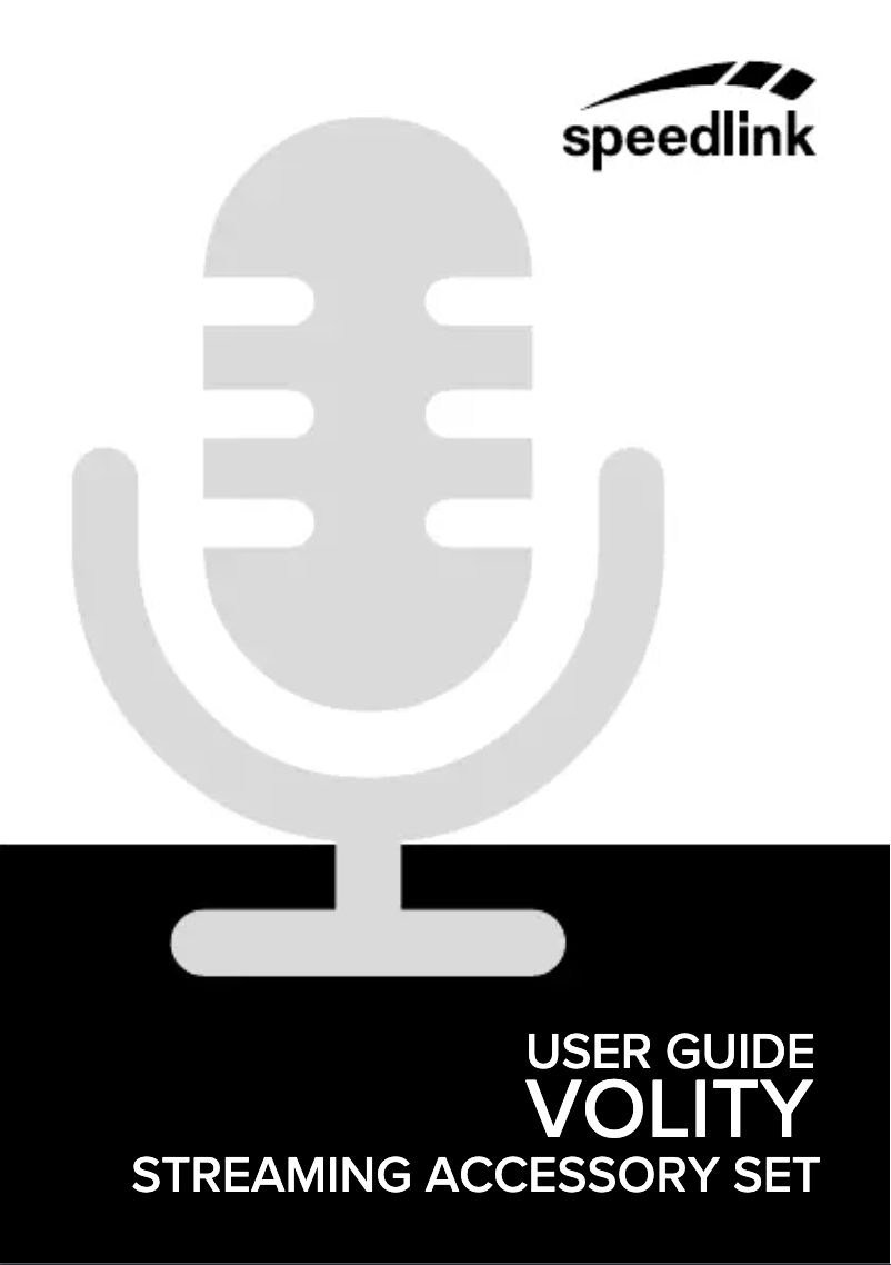 Page 1 de la notice Manuel utilisateur Speed-Link Volity SL-800011-BK