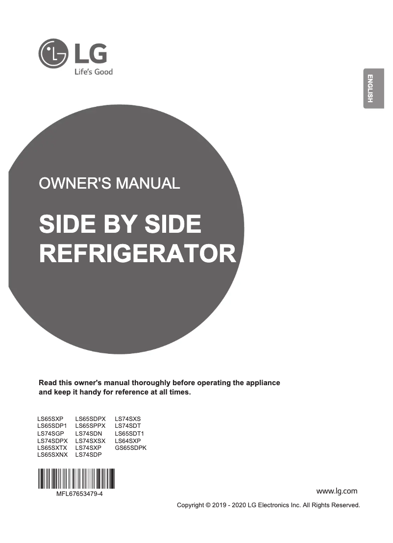 Page n°1 - Manuel utilisateur LG GS65SDPK