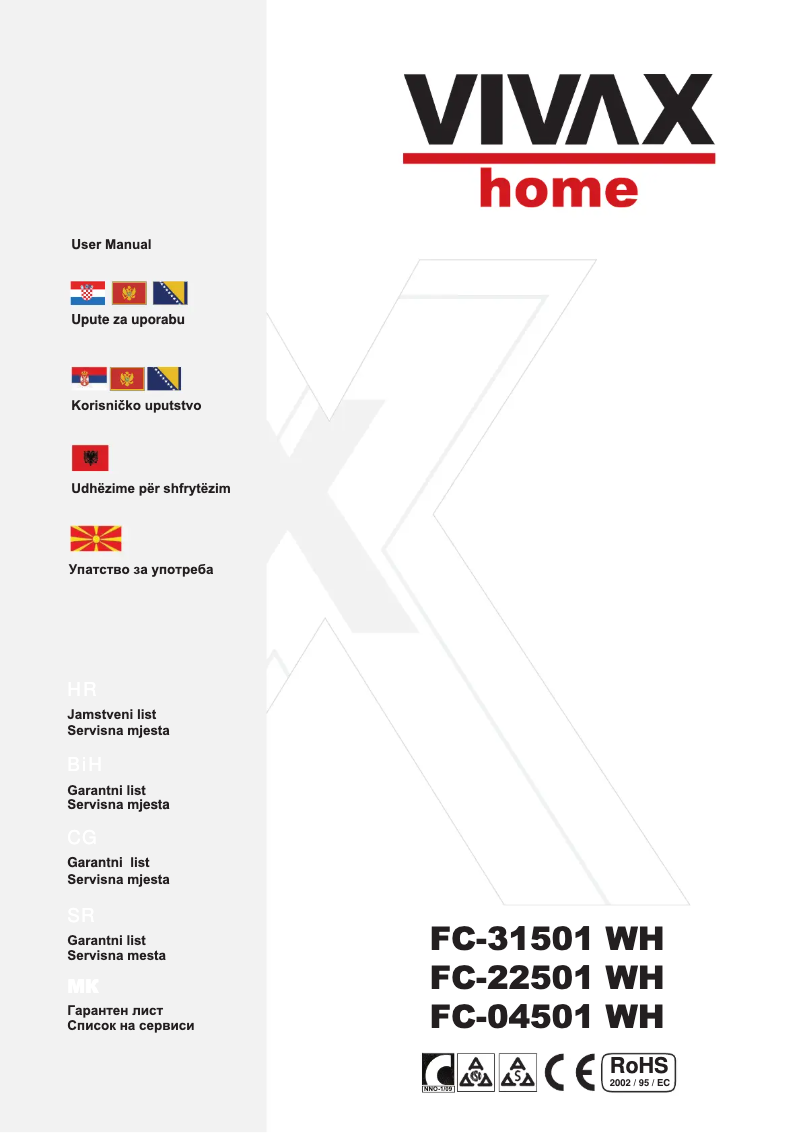 Image de la première page du manuel de l'appareil FC-04501 WH