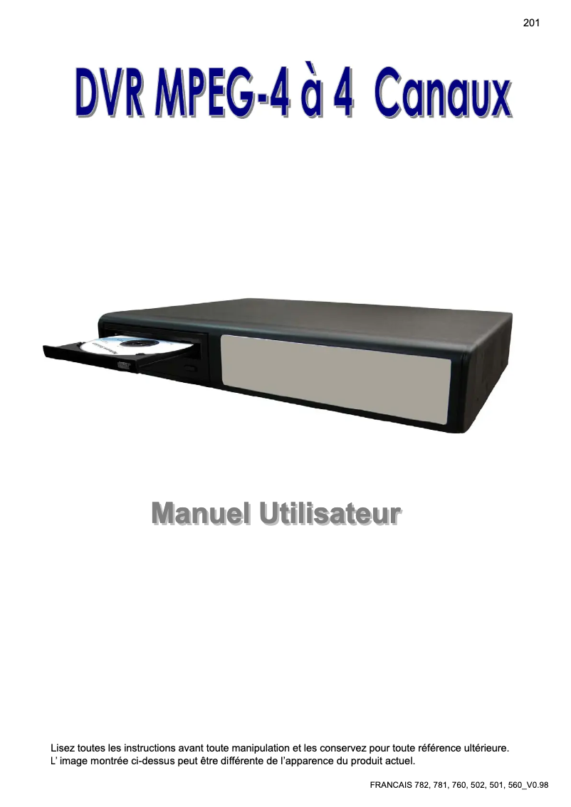Page 1 de la notice Manuel utilisateur Monacor DMR-524