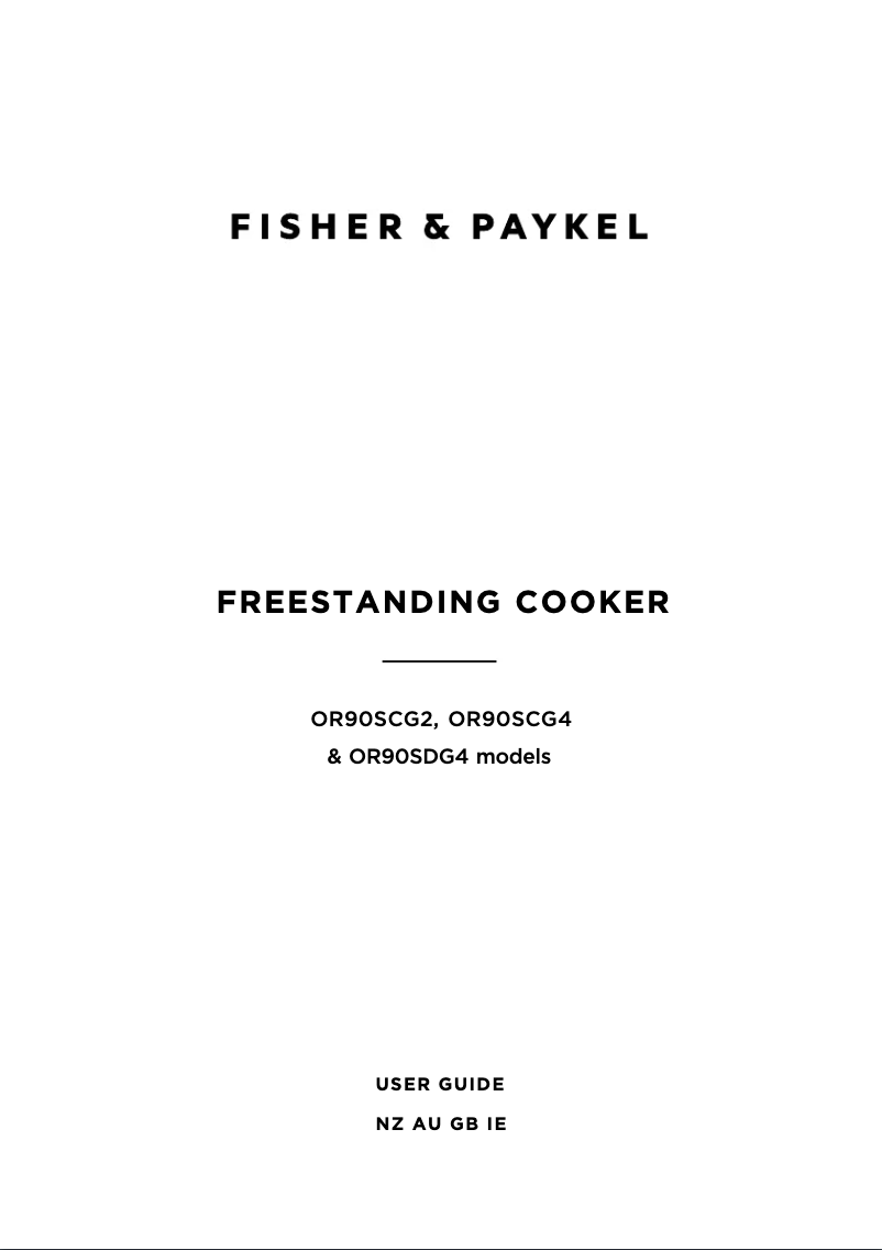 Page n°1 - Manuel utilisateur Fisher & Paykel OR90SCG4B1