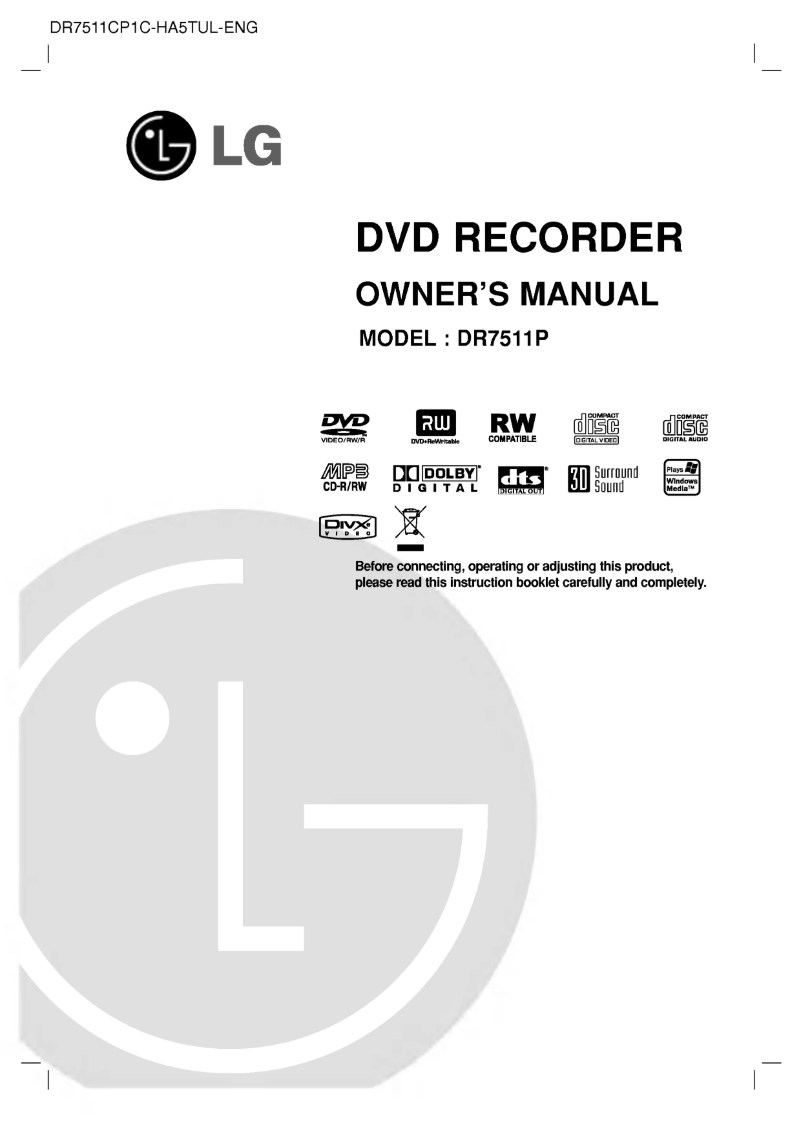 Image de la première page du manuel de l'appareil DR7511C