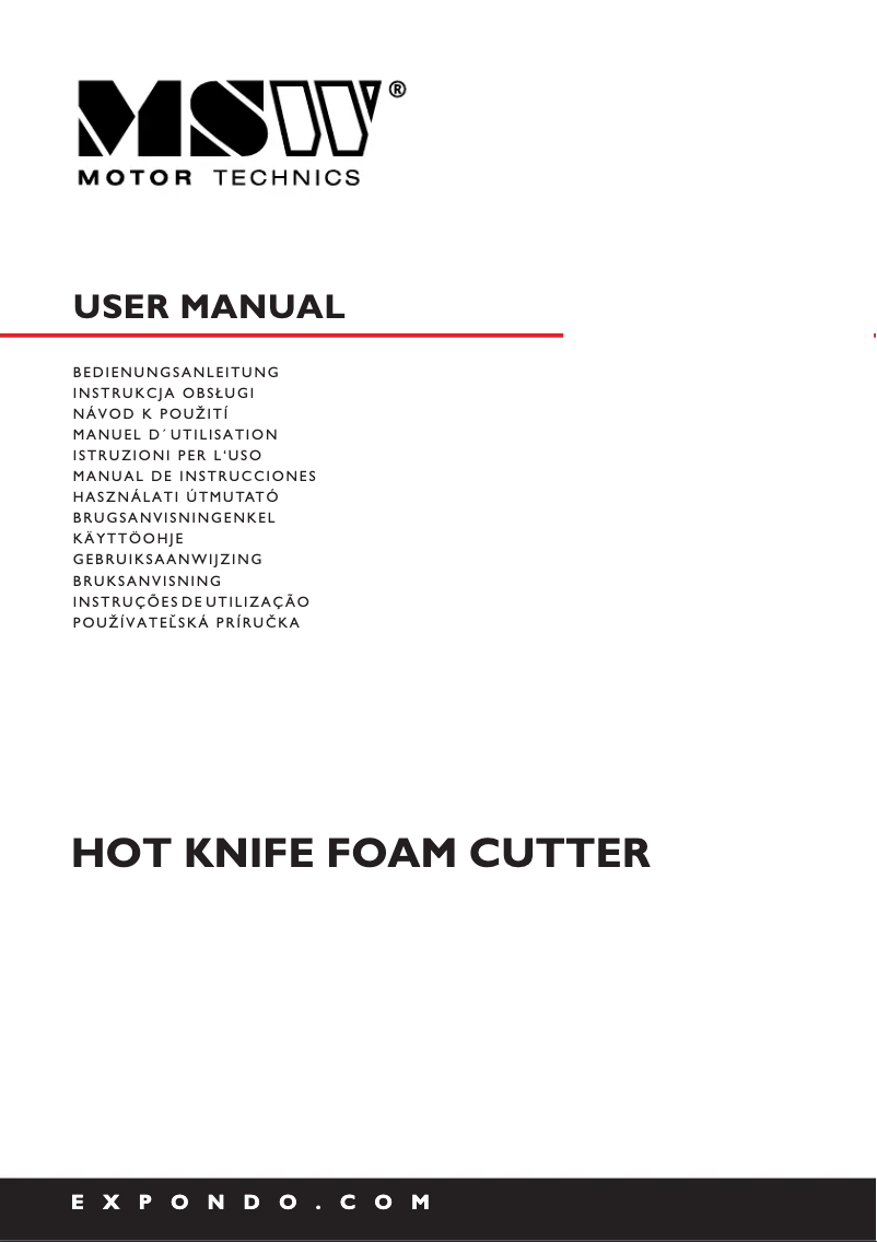 Página 1 del manual Manual de usuario MSW MSW-ISU-STYRO 250 S3