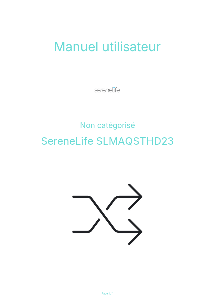Page n°1 - Manuel utilisateur SereneLife SLMAQSTHD23