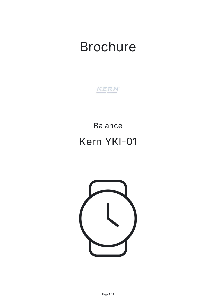 Page n°1 - Brochure Kern YKI-01