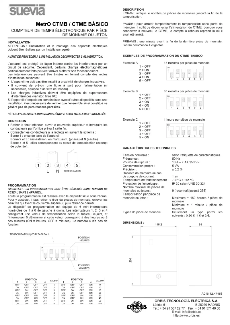 Image de la première page du manuel de l'appareil MetrO CTMB