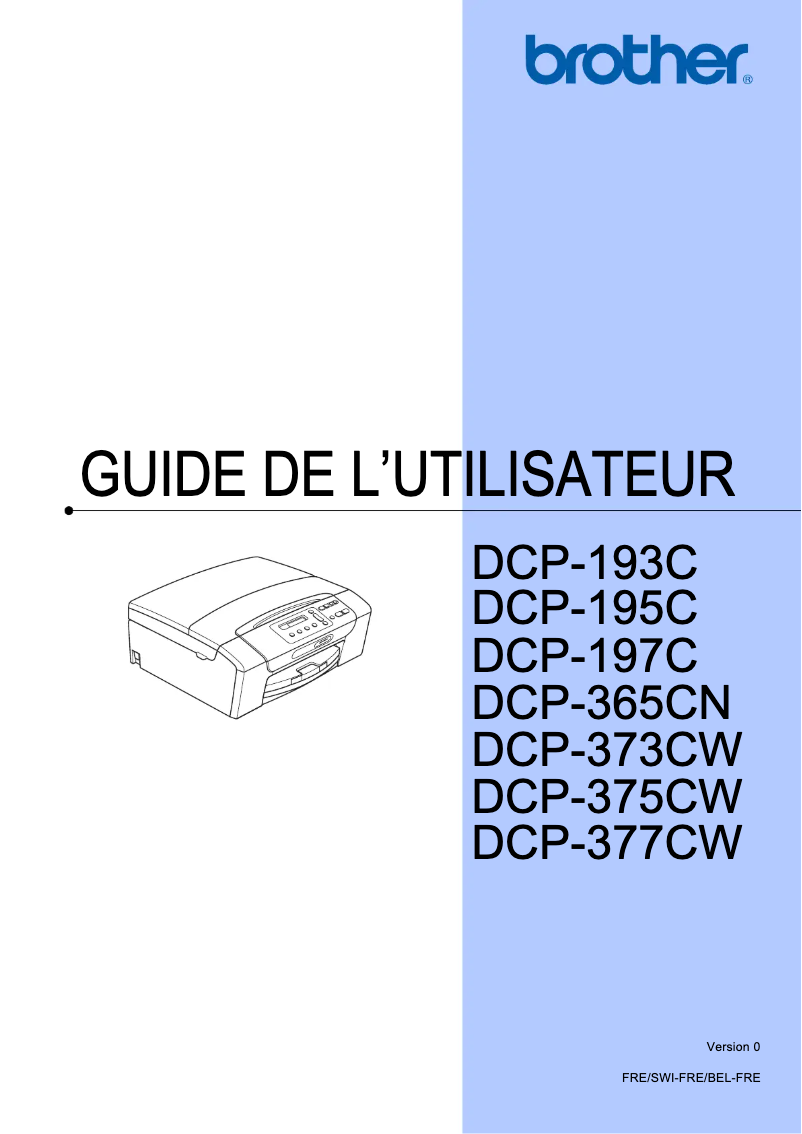 Page 1 de la notice Manuel utilisateur Brother DCP-375CW
