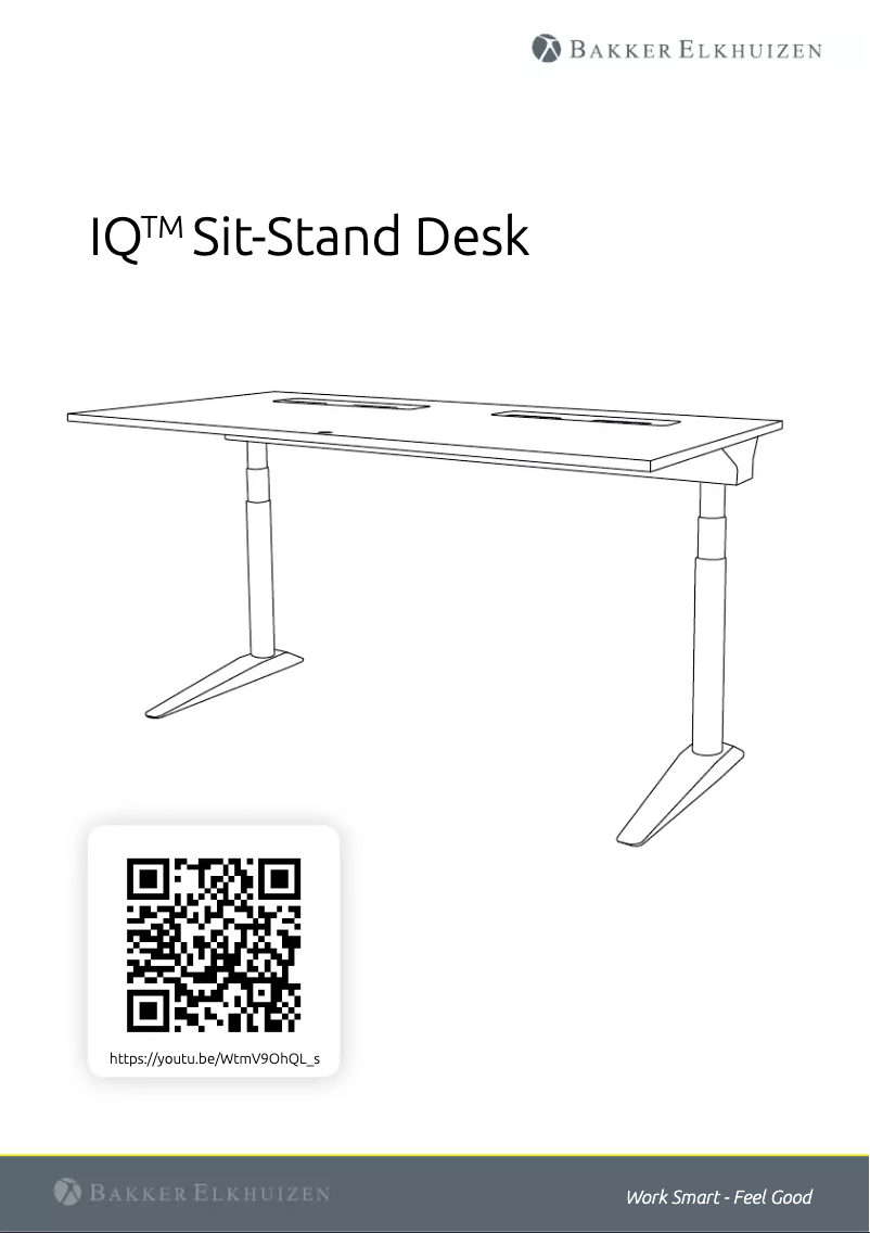 Page n°1 - Manuel utilisateur BakkerElkhuizen IQ Sit-Stand Desk