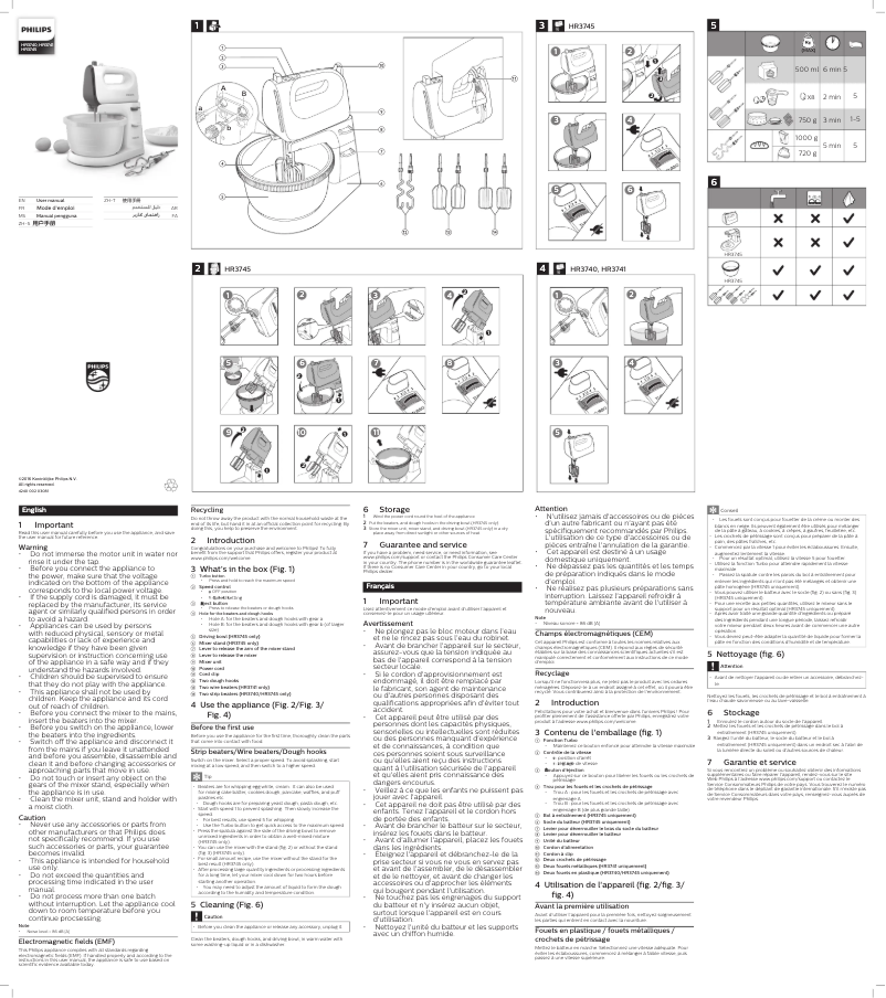 Page n°1 - Manuel utilisateur Philips Viva Collection HR3741