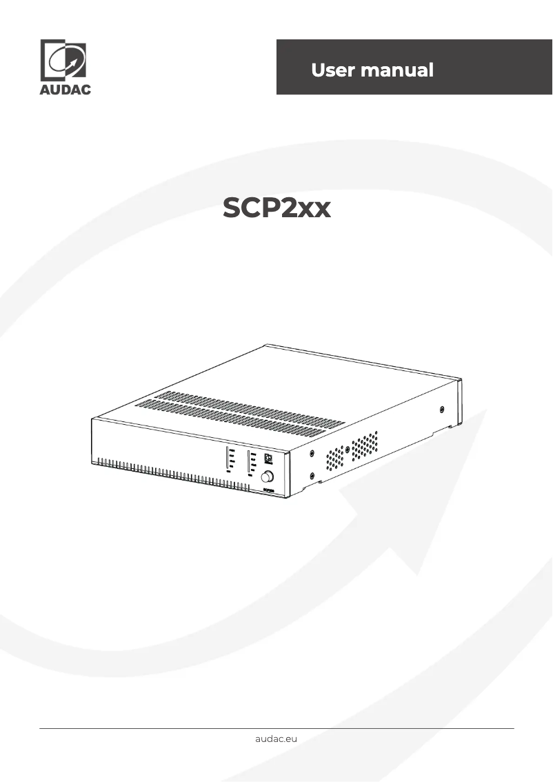 Page 1 de la notice Manuel utilisateur Audac SCP230
