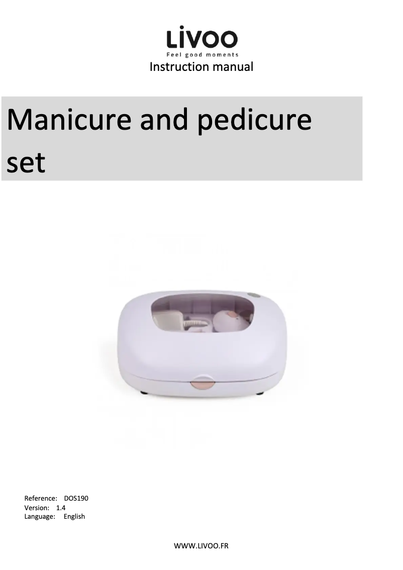 Image de la première page du manuel de l'appareil DOS190