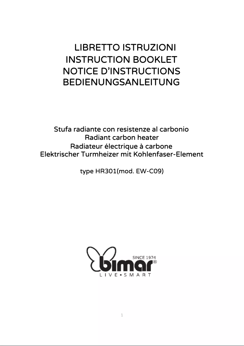 Page 1 de la notice Manuel utilisateur Bimar HR301