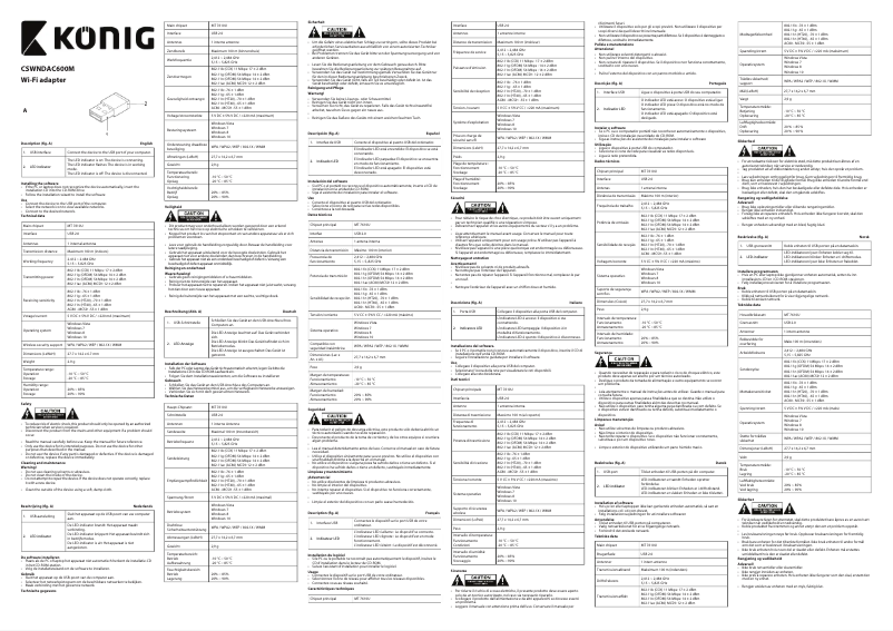 Page n°1 - Manuel utilisateur Konig CSWNDAC600M