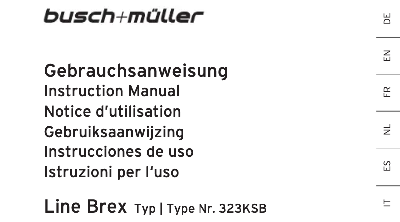 Page 1 de la notice Manuel utilisateur Busch + Müller LINE
