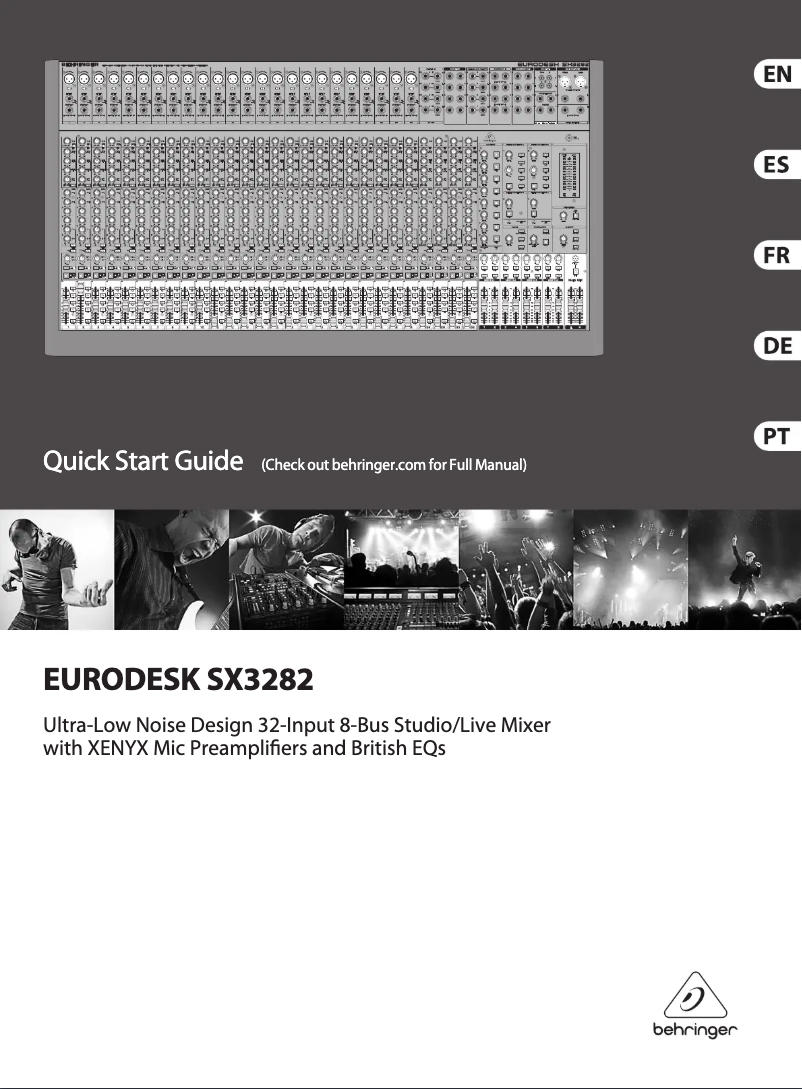 Page n°1 - Guide de démarrage rapide Behringer Eurodesk SX3282