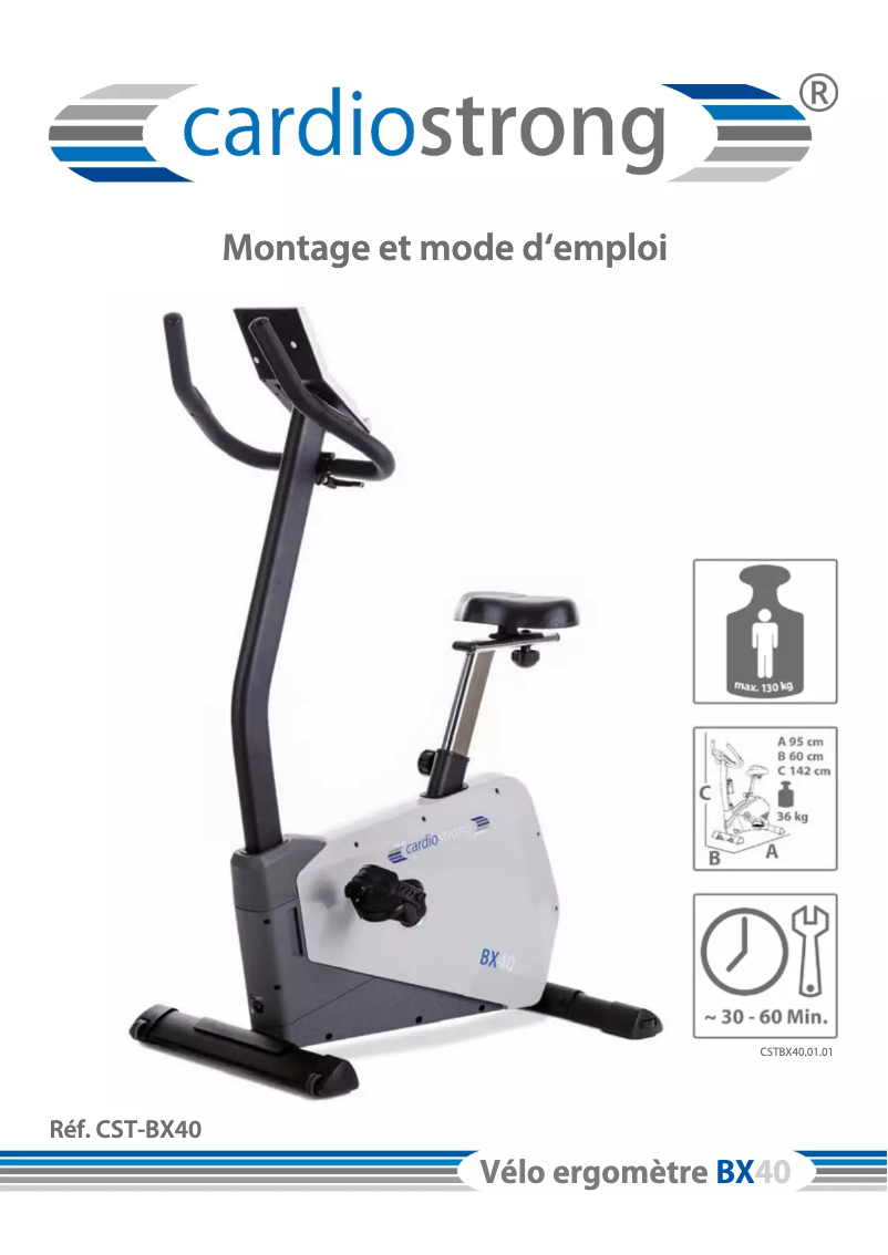 Page 1 de la notice Manuel utilisateur Cardiostrong BX40